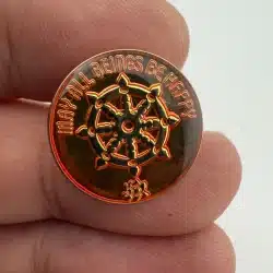 Dharmachakra Dharma Wheel May All Beings Be Happy Pin
