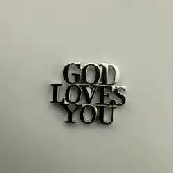Tiffany & Co. God Loves You Sterling Silver Pin