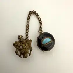 Vintage Amico US Army Eagle Insignia Pin On Chain with Additional Pin (damaged)