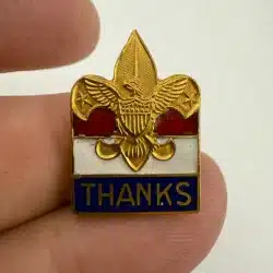 BSA Boy Scouts of America Thanks Enamel Pin - Open Style Rear Clasp