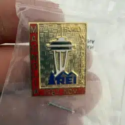 REI Magnolia 1987 November Enamel Pin - Space Needle - Family Wanderers?