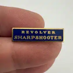 Revolver Sharpshooter Blue Enamel Pin Brooch - Needle Version