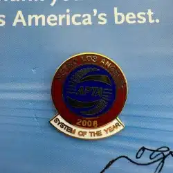 Alternative view of LACMTA Los Angeles Metro 2006 APTA System Of The Year Pin