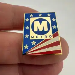 Alternative view of LACMTA Los Angeles Metro Logo Patriotic Pin