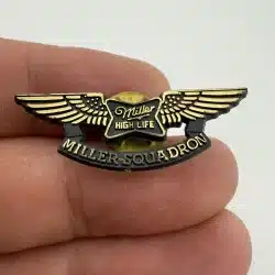 Alternative view of Vintage Miller High Life Miller Squadron Wings Pin - Plastic
