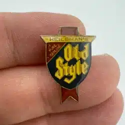 Vintage Heileman's Old Style Beer Pin - Red Ribbon Version