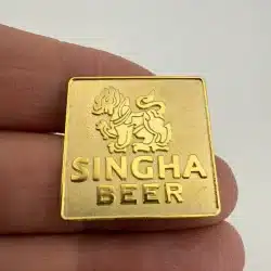 Alternative view of Singha Beer Pin with Garuda Golden Lion Logo - RARE/HTF