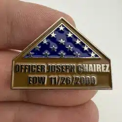 Sacramento Police Officer Joseph Joe Chairez Flag Pin - EOW 11/26/2000