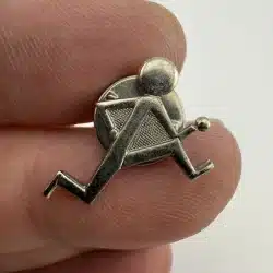 Athlete Running Pin - Silver Tone