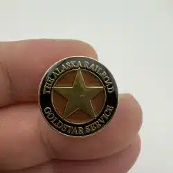 The Alaska Railroad GoldStar Service Lapel Hat Pin