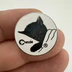 Chessie Railroad System Cat Pin - White