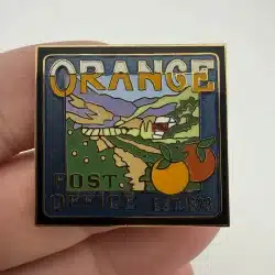 Orange California Post Office Enamel Pin, Established 1873