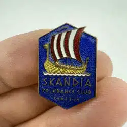 Skandia Folkdance Society Club Pin with Viking Drakkar Ship - Seattle Washington
