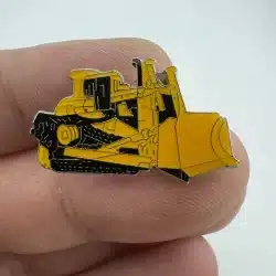 Yellow and Black Bulldozer Lapel Hat Pin