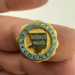 Vintage Los Angeles County Science Fairs Pin - California - County Outline