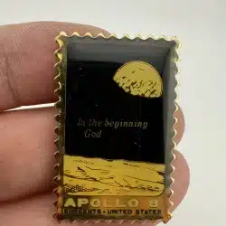 NASA Apollo 8 USPS 6c Stamp Pin - In The Beginning God