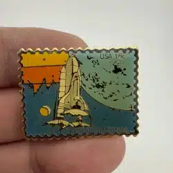 NASA Space Shuttle USPS 18c Stamp Pin - Benefitting Mankind