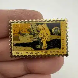 NASA First Man On The Moon USPS Airmail 10c Stamp Pin
