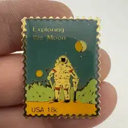 NASA Astronaut Exploring The Moon USPS 18c Stamp Pin