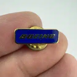 Boeing Logo Pin - Blue Enamel with Gold Tone Highlights - Small In Size