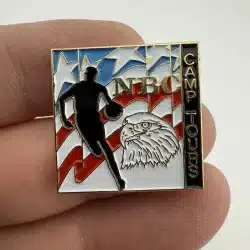 NBC Camp Tours Basketball USA Flag Eagle Lapel Hat Pin - Oregon