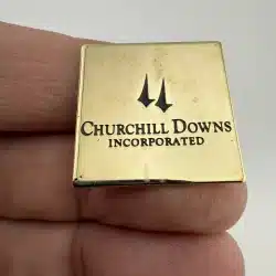 Churchill Downs Incorporated Logo Pin - Gold Tone - Marks / Flaws