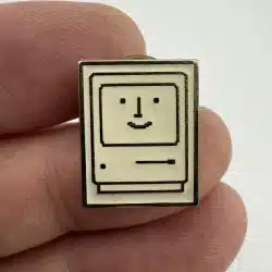 Macintosh Shaped Happy Face Personal Computer Lapel Hat Pin