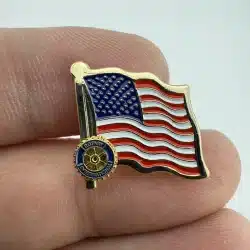 Rotary International US United States Flag Lapel Hat Pin