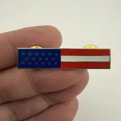 Unique American Flag Bar Pin - Dual Clasp