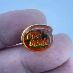 Intel Inside Swirl Logo Pin - Orange/Red Color