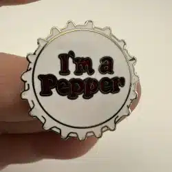 Vintage I�m A Pepper Bottle Cap Pin Brooch Dr. Pepper - Damage
