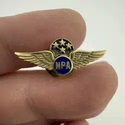 NPA National Pilots Association Wings Pin - 4 Star - Blue Enamel - Gold Tone