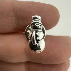 Snowman Lapel Hat Pin - Silver Tone - Small
