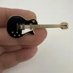 Future Primitive Gibson Guitar Pin Brooch - Black and White Guitar