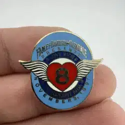 1991 Harley Davidson Glendale CA Love Ride to Benefit MDA #8 Vest Pin Screwback