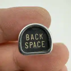Back Space Typewriter Key Lapel Hat Pin - Homemade?