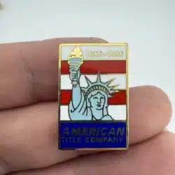 American Title Company 100 Year Centennial Pin with Statue Of Liberty 1886-1986