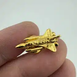 Space Shuttle with Solid Rocket Booster Tie Tack Pin - Gold Tone - FORT