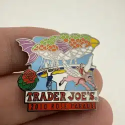 Alternative view of 2010 Trader Joe's Rose Parade Pin - Float and Flying Pig with Wings