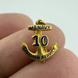 USN US Navy 10 Year Civilian Service Award Pin Brooch - GF