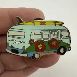 2016 USC Trojans Camper Van Pin with Surfboard, Shark, Flowers, and more