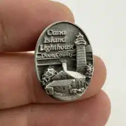 Cana Island Lighthouse Lapel Hat Pin - Door County Wisconsin