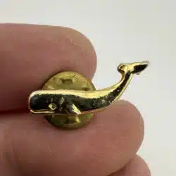 Gold Tone Sperm Whale Lapel Hat Pin