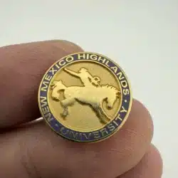 New Mexico Highlands University Pin - Cowboy On Horse - Purple Enamel