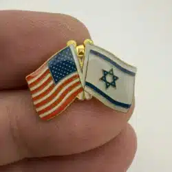 USA & Israel Flag Crossed Lapel Hat Pin
