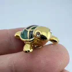 Cute Adorable Turtle Lapel Pin Brooch - Gold Tone