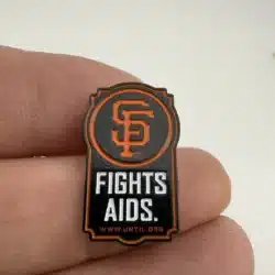 Alternative view of San Francisco Giants Fights Aids Lapel Hat Pin - Until ORG