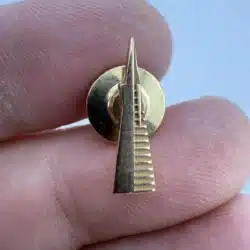 San Francisco Transamerica Building Employee Service Tie Tack Pin - 14K
