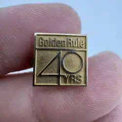 Golden Rule 40 Years Tie Tack Pin