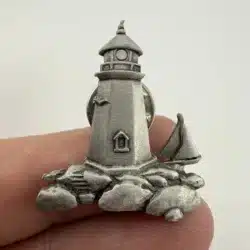 JJ Jonette Lighthouse and Sailboat Pin Brooch